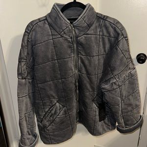 FP inspired quilted dolman jacket zip up